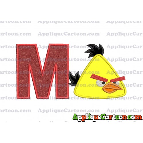 Chuck Angry Birds Applique Embroidery Design With Alphabet M