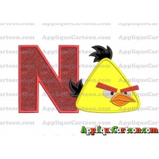 Chuck Angry Birds Applique Embroidery Design With Alphabet N