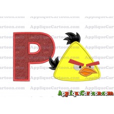 Chuck Angry Birds Applique Embroidery Design With Alphabet P