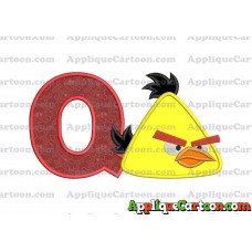 Chuck Angry Birds Applique Embroidery Design With Alphabet Q