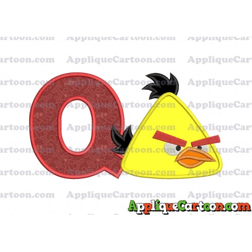 Chuck Angry Birds Applique Embroidery Design With Alphabet Q