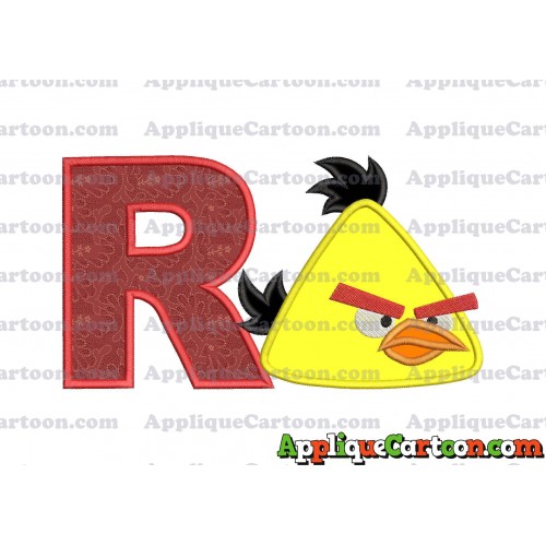 Chuck Angry Birds Applique Embroidery Design With Alphabet R