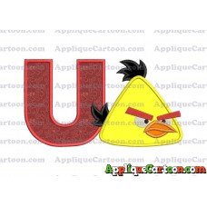 Chuck Angry Birds Applique Embroidery Design With Alphabet U