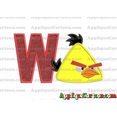 Chuck Angry Birds Applique Embroidery Design With Alphabet W