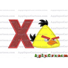 Chuck Angry Birds Applique Embroidery Design With Alphabet X