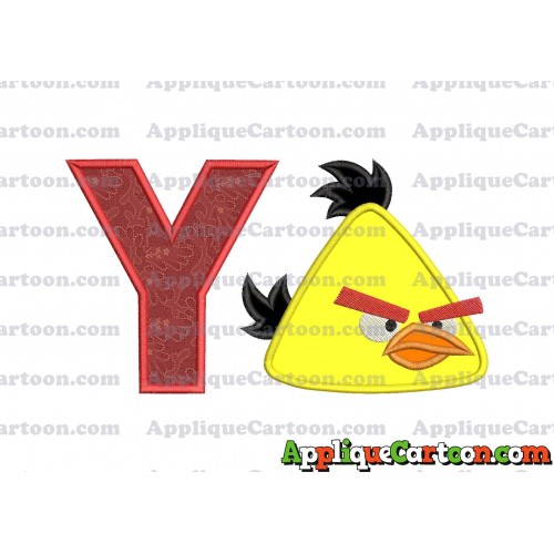 Chuck Angry Birds Applique Embroidery Design With Alphabet Y