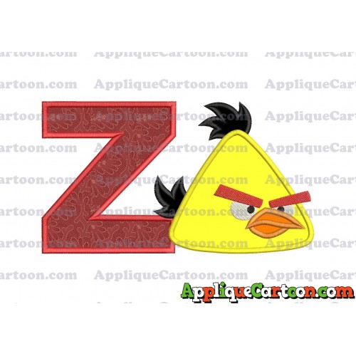 Chuck Angry Birds Applique Embroidery Design With Alphabet Z