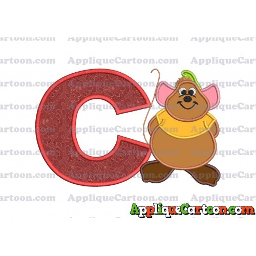 Cinderella Gus Applique Embroidery Design With Alphabet C