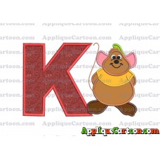 Cinderella Gus Applique Embroidery Design With Alphabet K