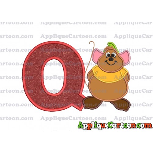 Cinderella Gus Applique Embroidery Design With Alphabet Q