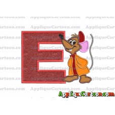 Cinderella Jaq Applique Embroidery Design With Alphabet E