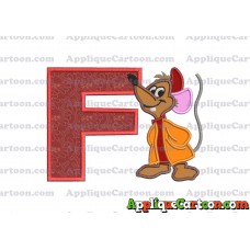 Cinderella Jaq Applique Embroidery Design With Alphabet F