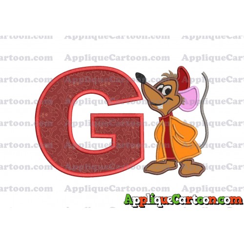 Cinderella Jaq Applique Embroidery Design With Alphabet G