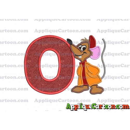 Cinderella Jaq Applique Embroidery Design With Alphabet O