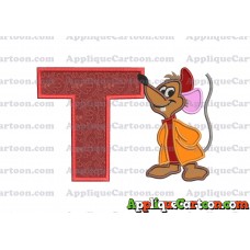 Cinderella Jaq Applique Embroidery Design With Alphabet T