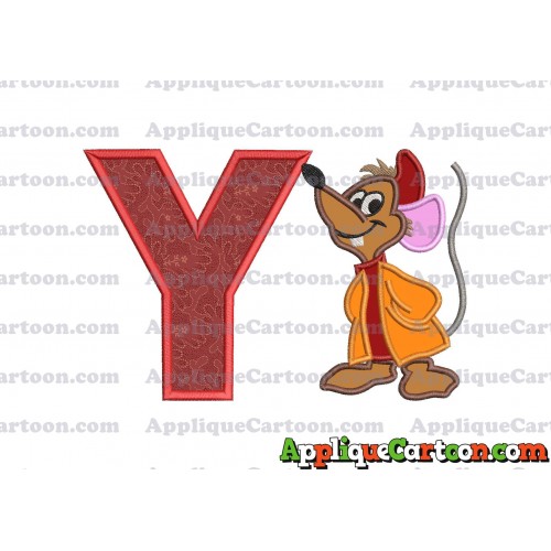 Cinderella Jaq Applique Embroidery Design With Alphabet Y
