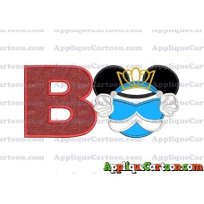 Cinderella Mickey Mouse Ears Applique Design With Alphabet B