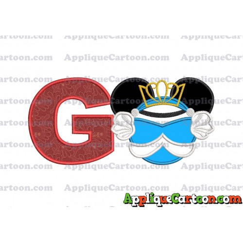 Cinderella Mickey Mouse Ears Applique Design With Alphabet G