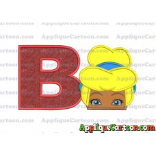 Cinderella Princess Applique 02 Embroidery Design With Alphabet B