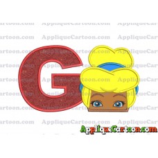 Cinderella Princess Applique 02 Embroidery Design With Alphabet G