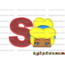 Cinderella Princess Applique 02 Embroidery Design With Alphabet S