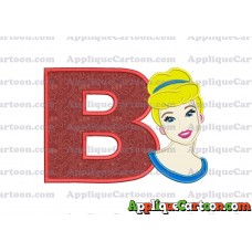 Cinderella Princess Applique Embroidery Design With Alphabet B