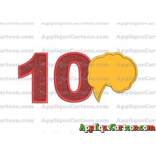 Comic Speech Bubble Applique 01 Embroidery Design Birthday Number 10