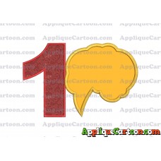Comic Speech Bubble Applique 01 Embroidery Design Birthday Number 1