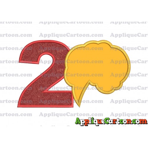 Comic Speech Bubble Applique 01 Embroidery Design Birthday Number 2