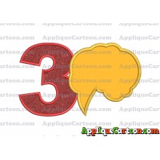 Comic Speech Bubble Applique 01 Embroidery Design Birthday Number 3