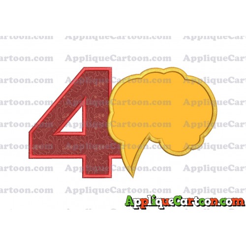 Comic Speech Bubble Applique 01 Embroidery Design Birthday Number 4