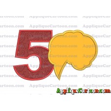 Comic Speech Bubble Applique 01 Embroidery Design Birthday Number 5
