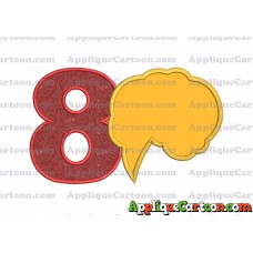 Comic Speech Bubble Applique 01 Embroidery Design Birthday Number 8