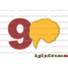 Comic Speech Bubble Applique 01 Embroidery Design Birthday Number 9