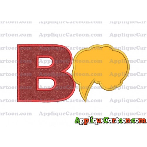 Comic Speech Bubble Applique 01 Embroidery Design With Alphabet B