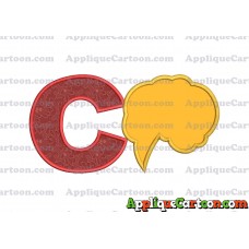 Comic Speech Bubble Applique 01 Embroidery Design With Alphabet C