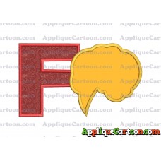 Comic Speech Bubble Applique 01 Embroidery Design With Alphabet F