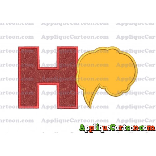 Comic Speech Bubble Applique 01 Embroidery Design With Alphabet H