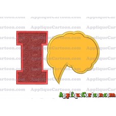 Comic Speech Bubble Applique 01 Embroidery Design With Alphabet I