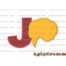 Comic Speech Bubble Applique 01 Embroidery Design With Alphabet J