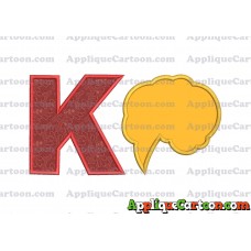Comic Speech Bubble Applique 01 Embroidery Design With Alphabet K