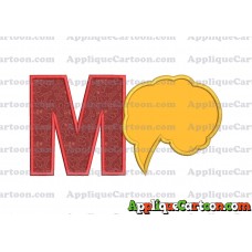 Comic Speech Bubble Applique 01 Embroidery Design With Alphabet M