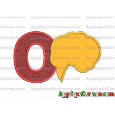 Comic Speech Bubble Applique 01 Embroidery Design With Alphabet O