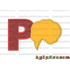 Comic Speech Bubble Applique 01 Embroidery Design With Alphabet P