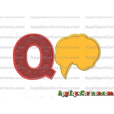 Comic Speech Bubble Applique 01 Embroidery Design With Alphabet Q