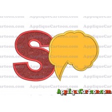 Comic Speech Bubble Applique 01 Embroidery Design With Alphabet S