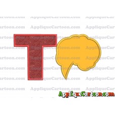 Comic Speech Bubble Applique 01 Embroidery Design With Alphabet T