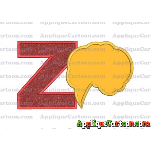 Comic Speech Bubble Applique 01 Embroidery Design With Alphabet Z