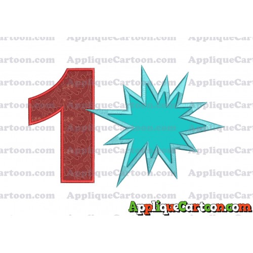 Comic Speech Bubble Applique 02 Embroidery Design Birthday Number 1
