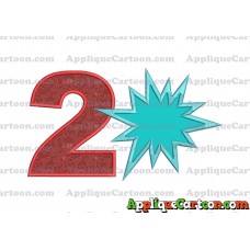 Comic Speech Bubble Applique 02 Embroidery Design Birthday Number 2